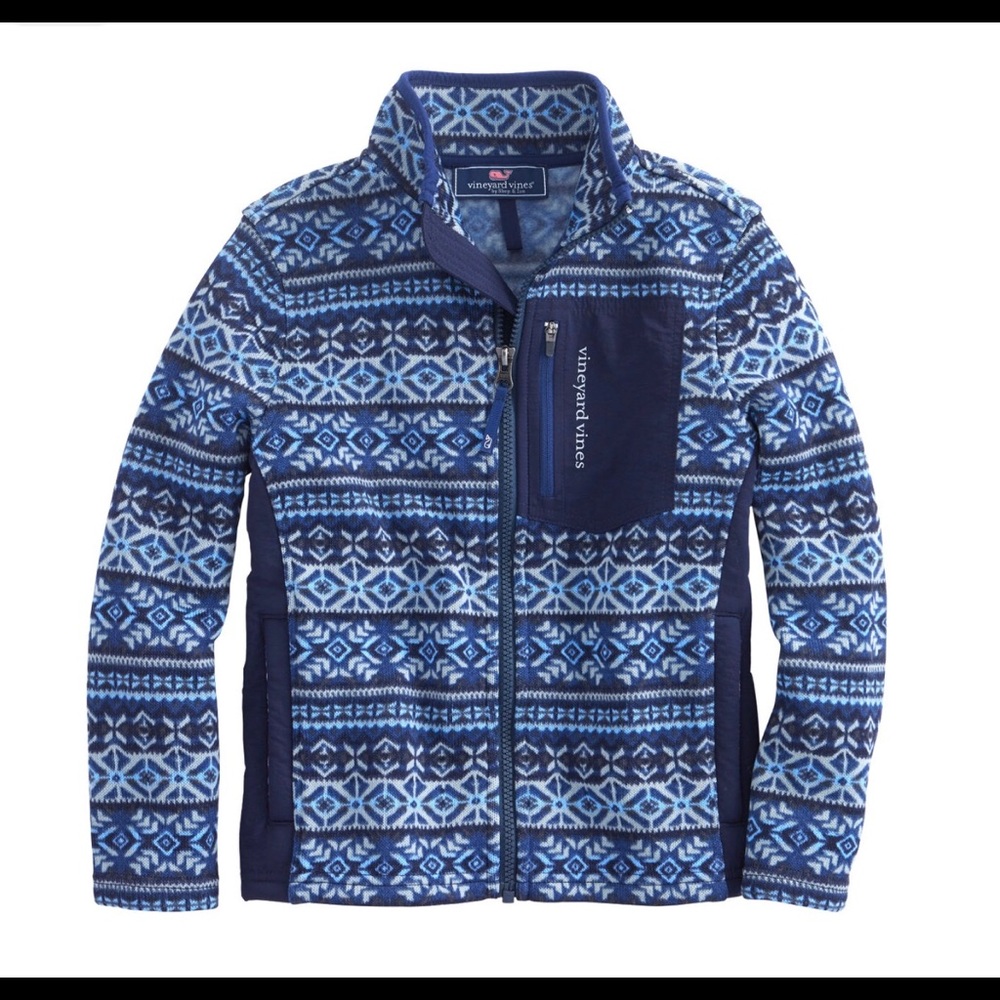 Men’s L Vineyard Vines Fair Isle Fleece Jacket